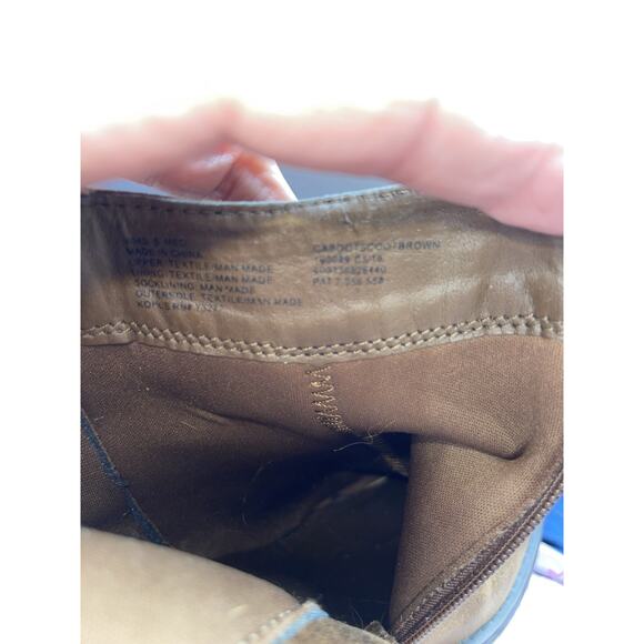 Candies Ankle Boots Heeled Brown Vegan Nubuck Booties Womens Size 9M Zipper - Picture 9 of 9